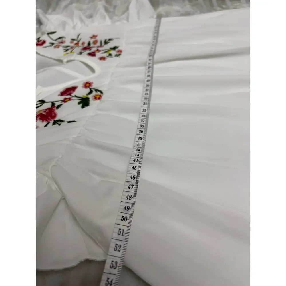 NWOT-2XL-Embroidered Ruffle Midi Dress